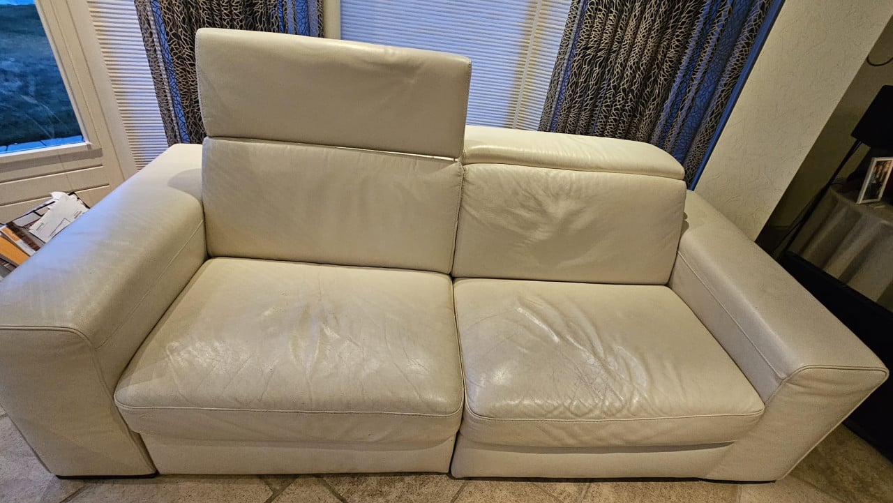 Natuzzi 3+2 zits lederen bankstel met relaxstand MOET WEG!