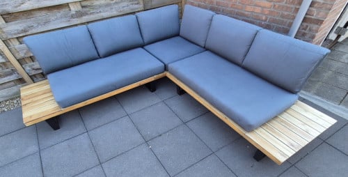 Aluminium/Hout Loungeset (Bezorging mogelijk)