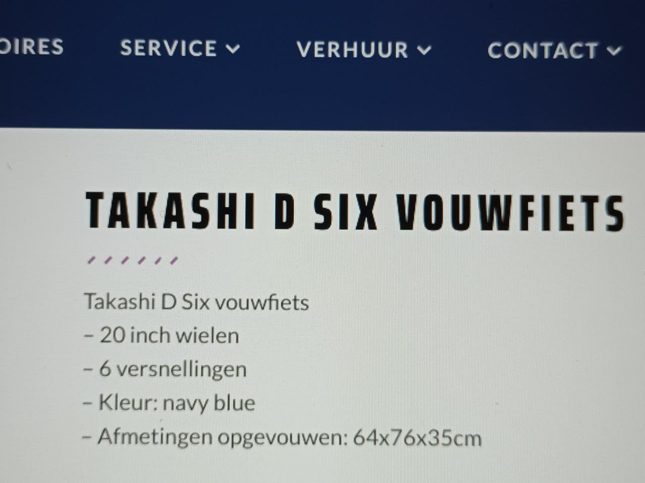 Vouwfiets  TAKASHI D SIX