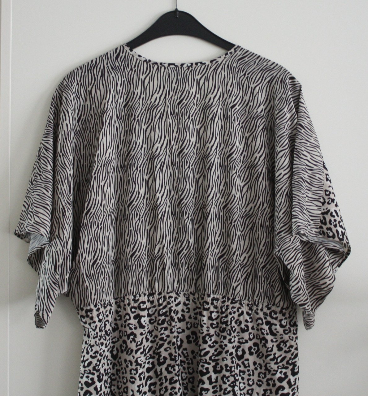 Lange jurk met panter en zebraprint maat xl