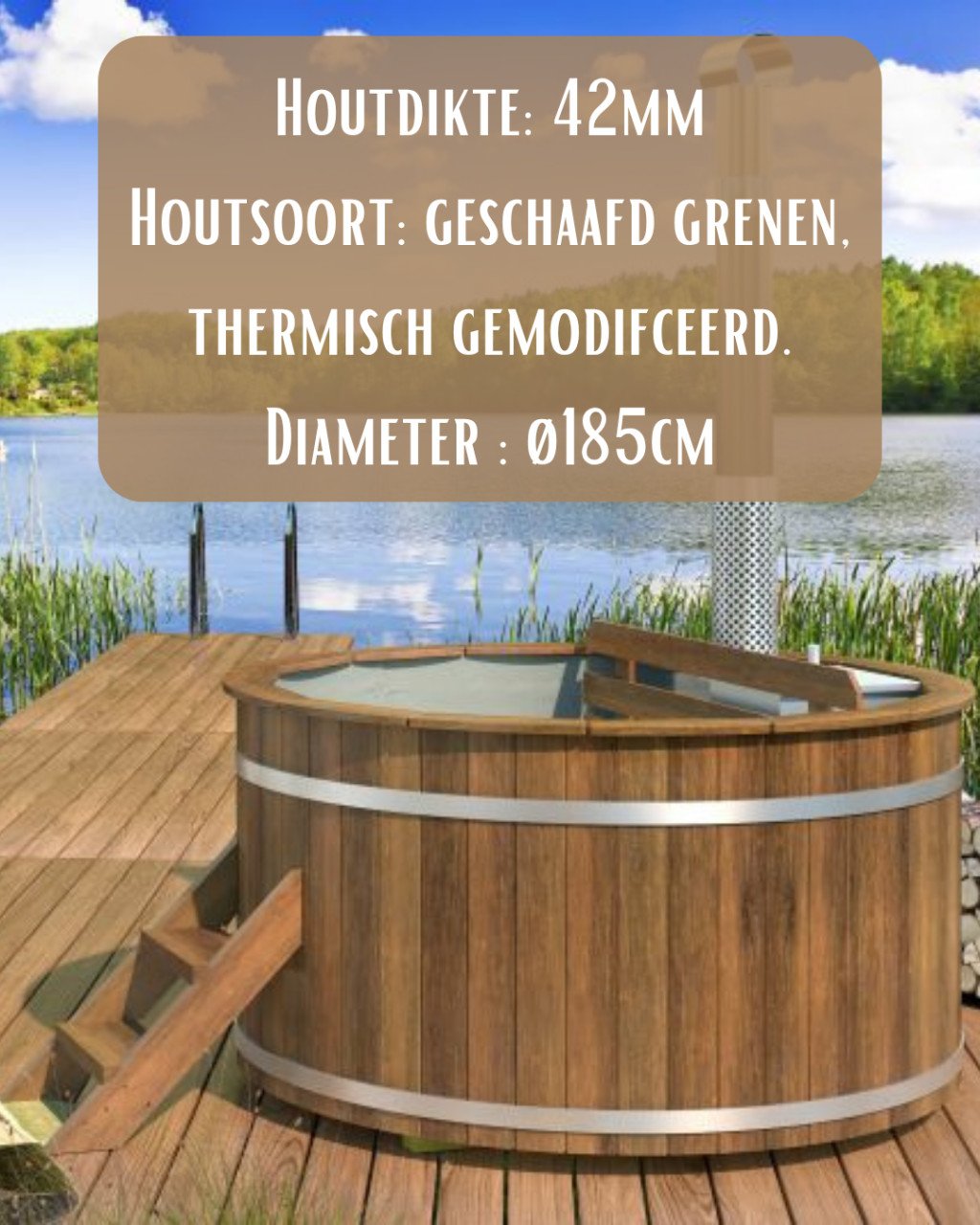 Hottub met interne kachel
