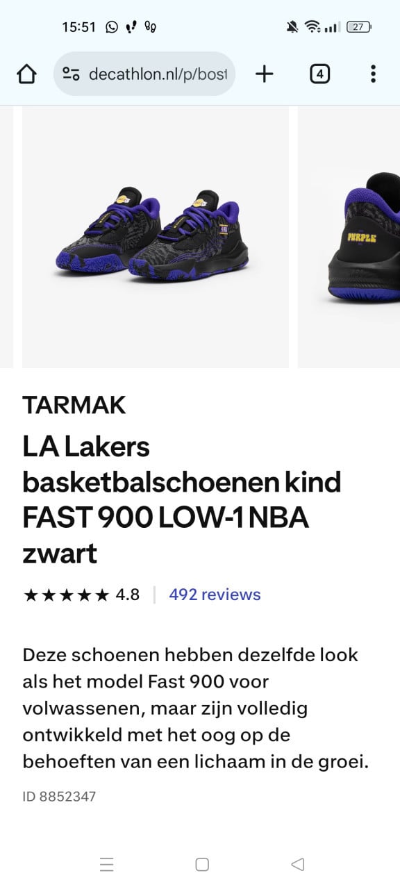 Tarmak basketbalschoenen mt. 38