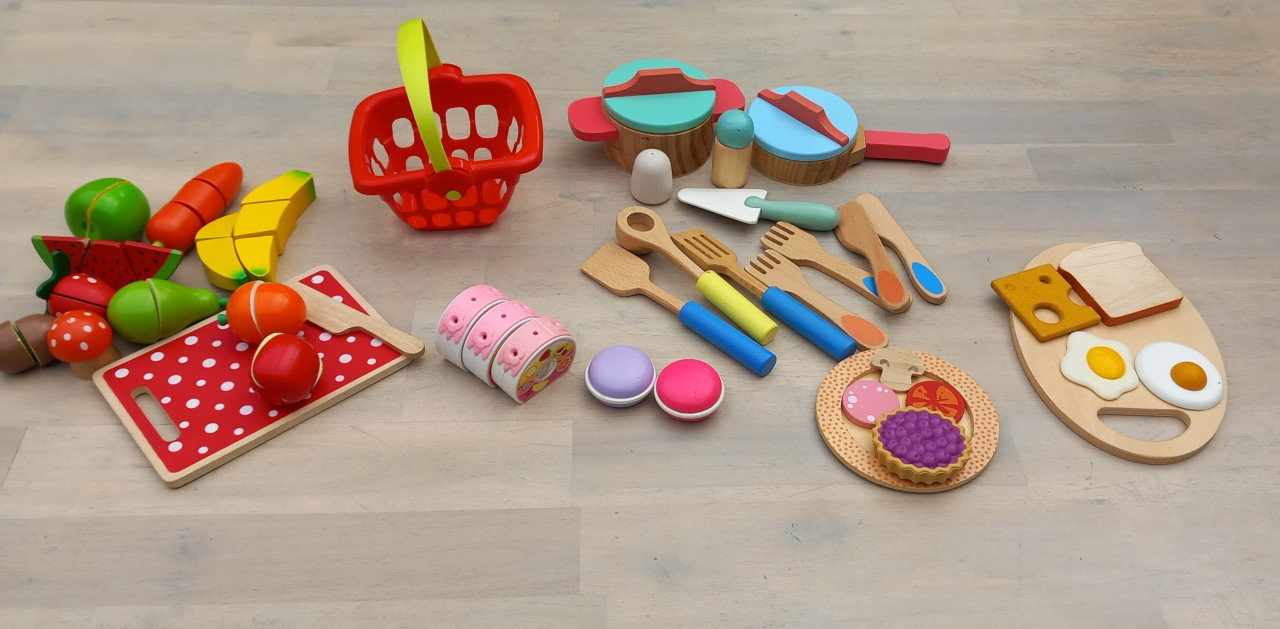 Houten fornuisje met toebehoren