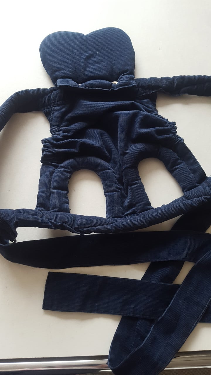 Babydraagzak vintage Easy Rider blauw ribfluweel