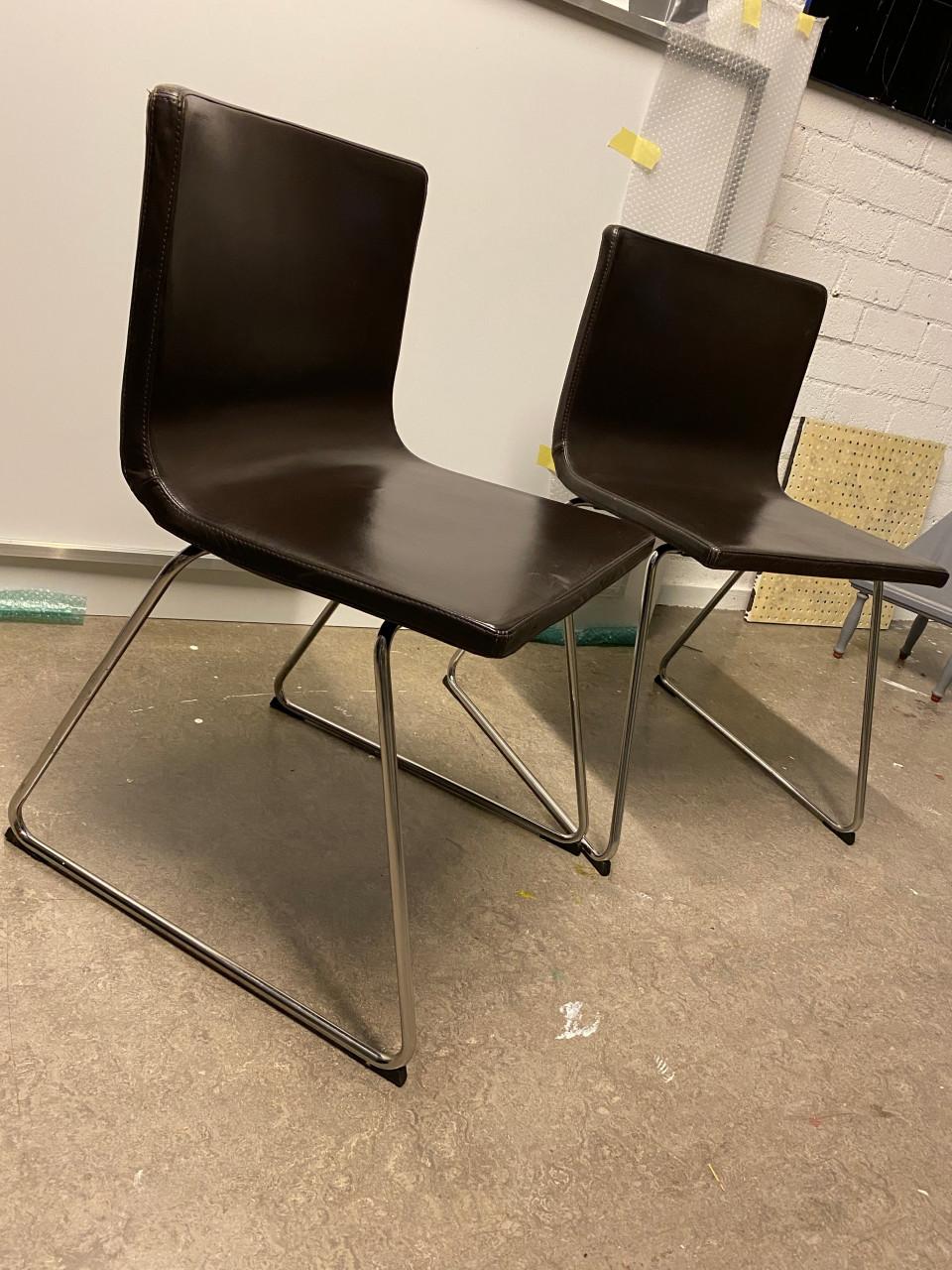 4 eetkamerstoelen leer