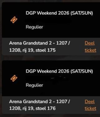 Dutch GP tickets (SAT/SUN)/Arena 2