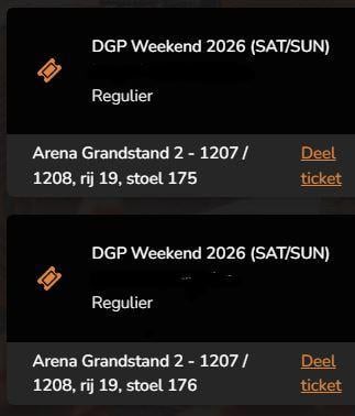 Dutch GP tickets (SAT/SUN)/Arena 2