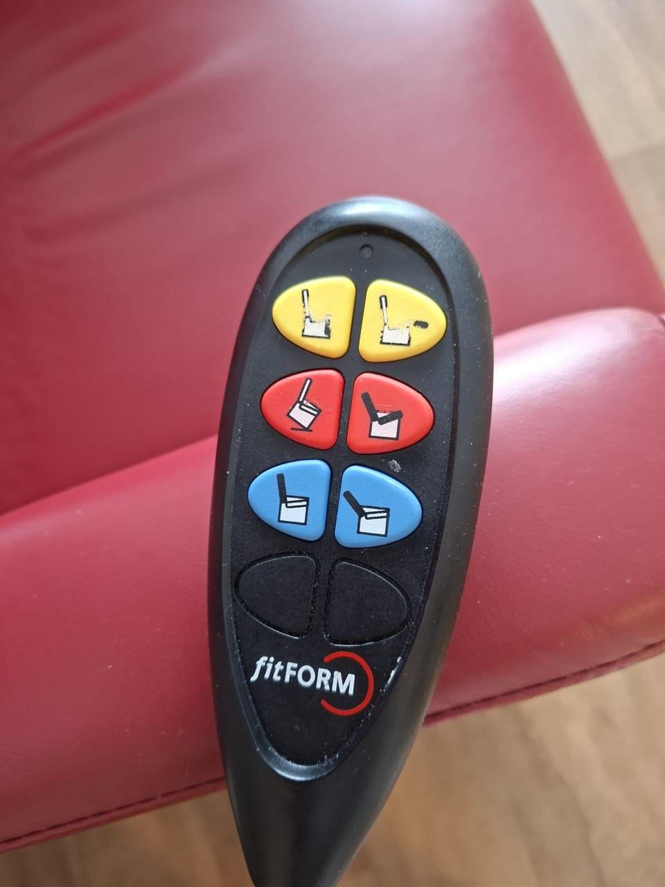 Leren Sta op stoel Fitform, 3 motoren, kleur: bordeaux