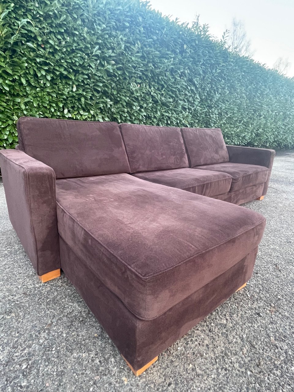 GRATIS LEVERING HEEL NL Bruin Montel Stoffen Hoekbank