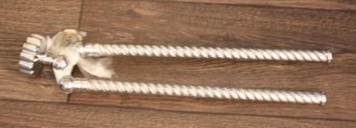 Zeer mooie glazen planchet met handdoekenrek