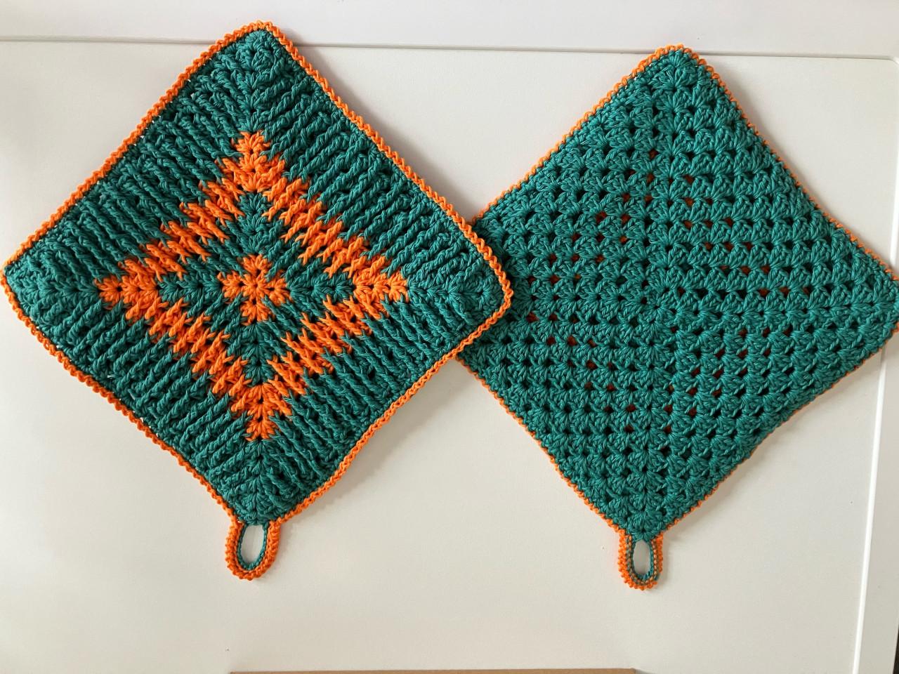 Dubbel nieuwe gehaakte pannenlappen