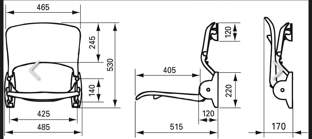 Handycare Indigo inklapbare douchestoel met rvs bevestigingsbouten