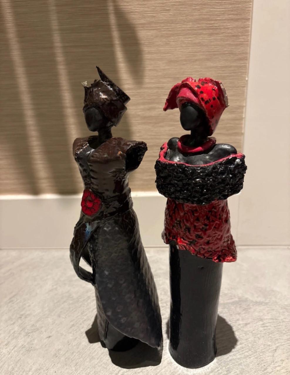 2 keramieken beelden