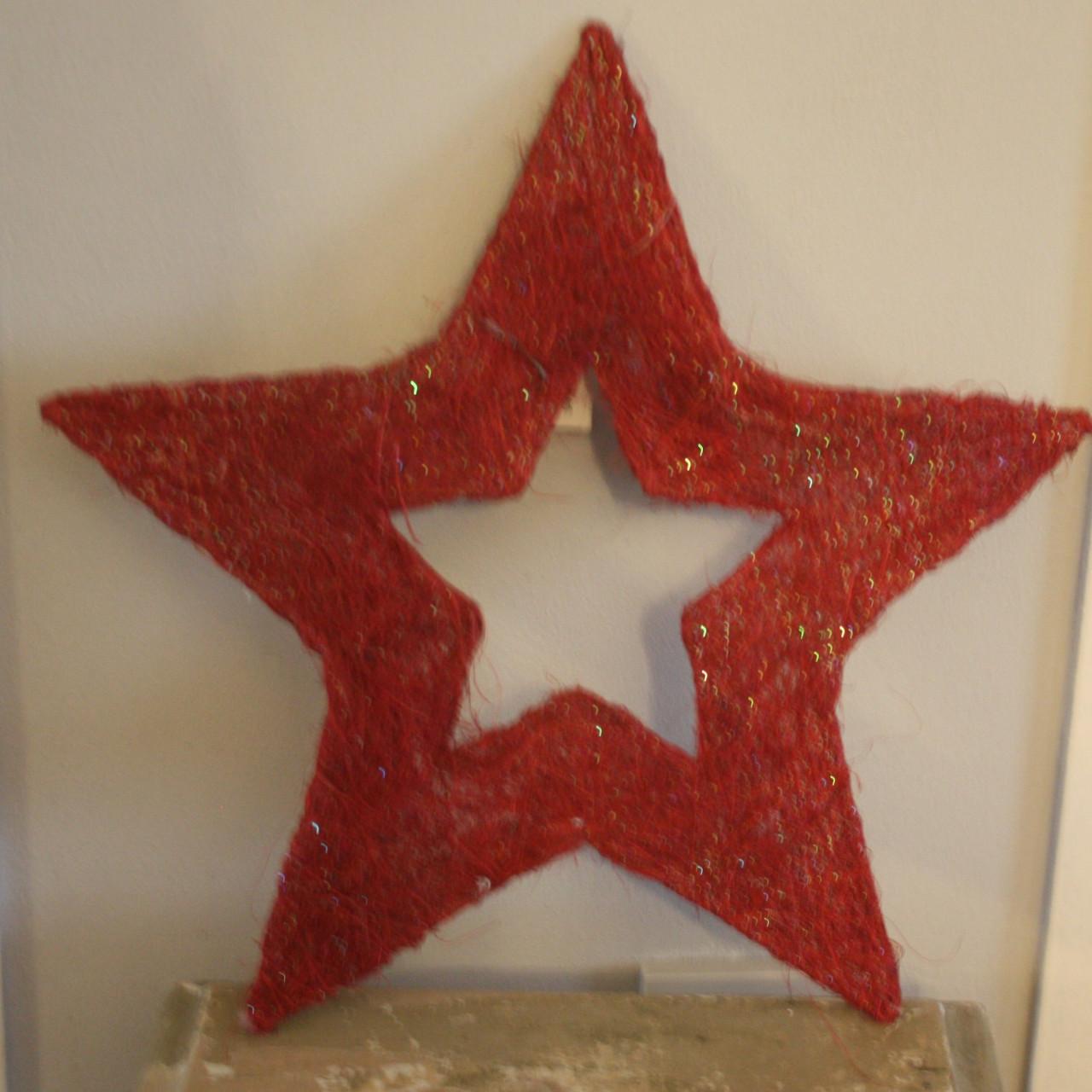 Rode glitter kerst ster