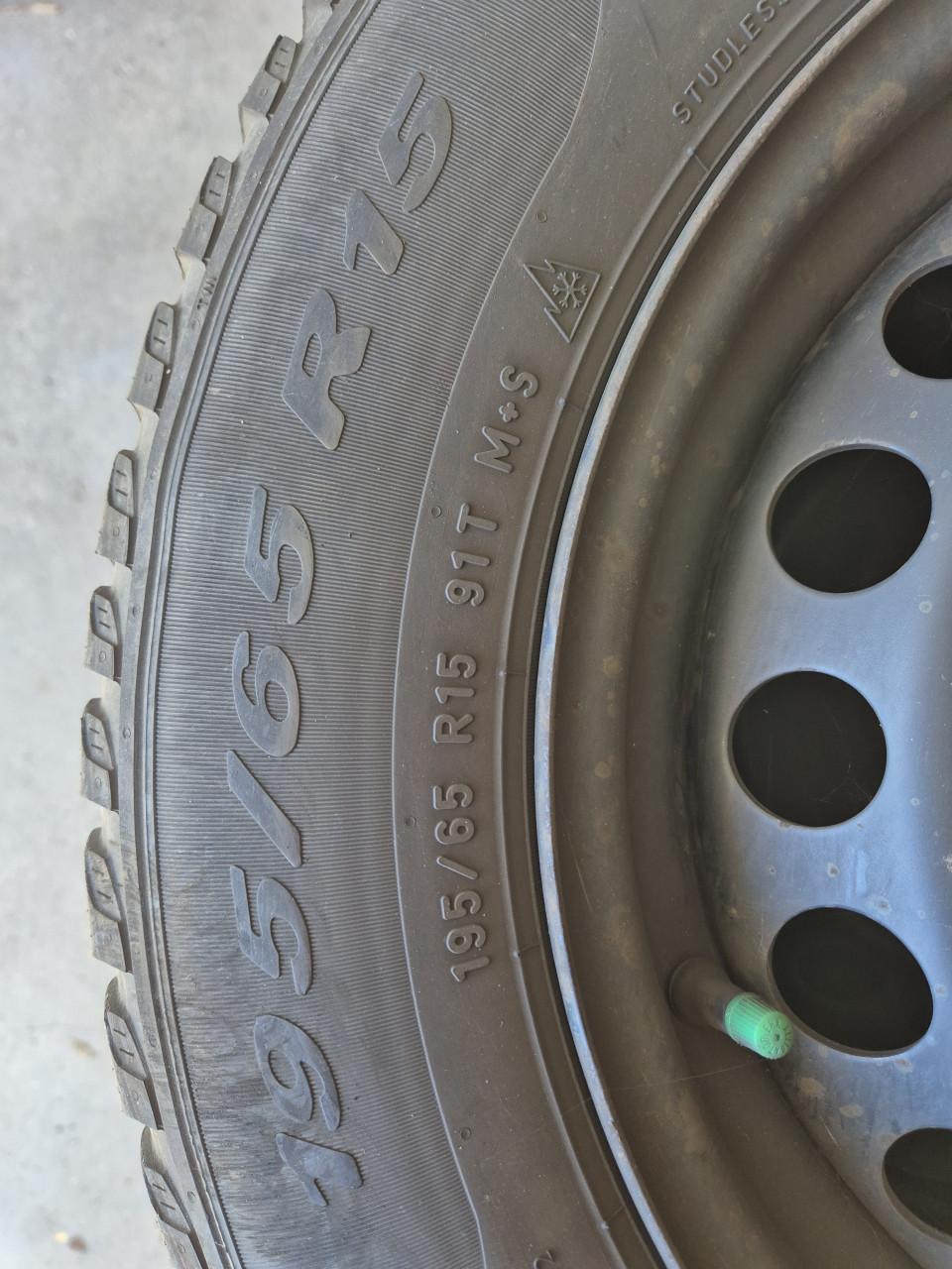 Stalen velg met winterband (4x) voor Skoda Octavia Station 1Z, 195/65R15