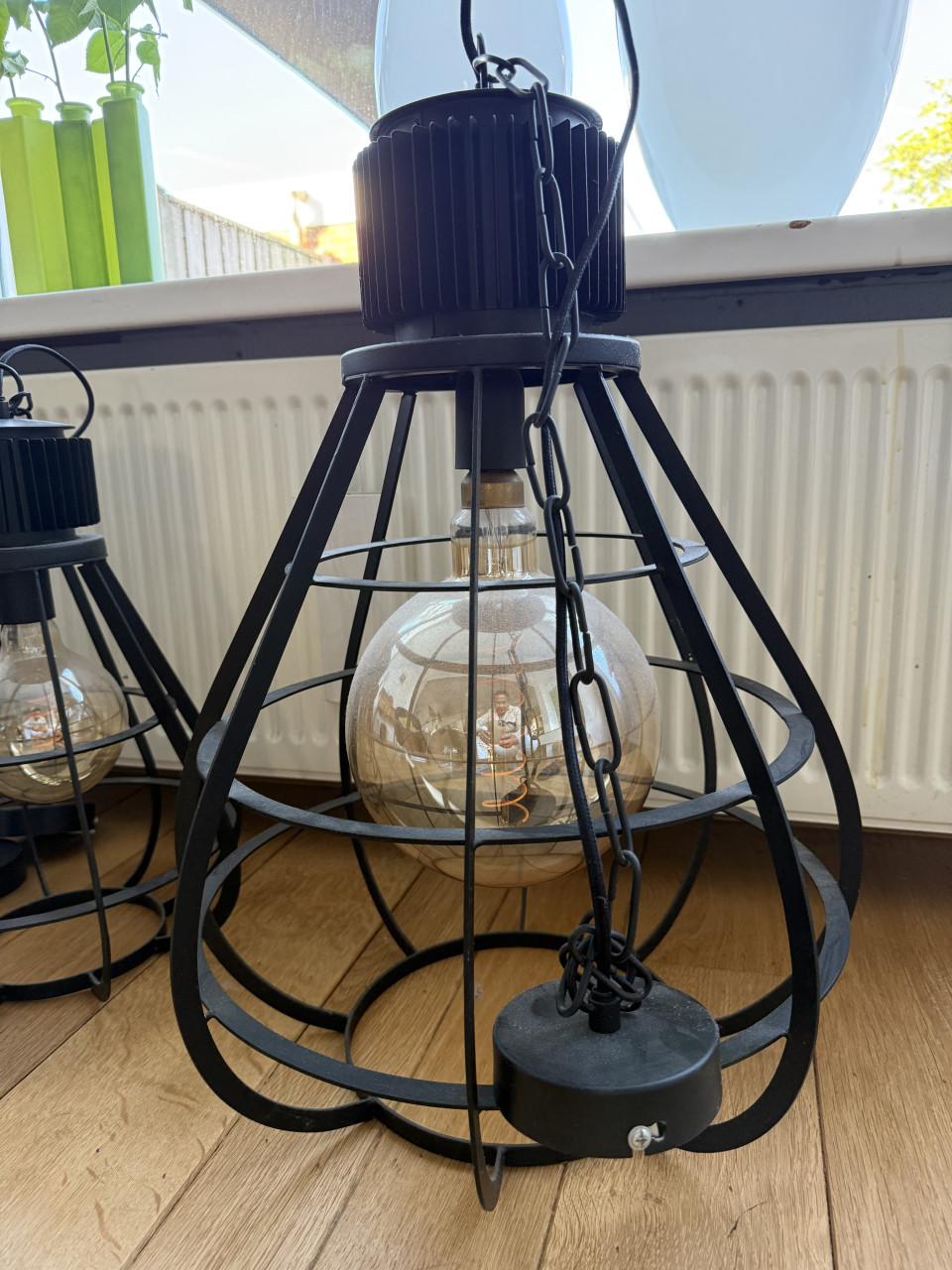 Industrieel set hanglampen – set van 3 stuks