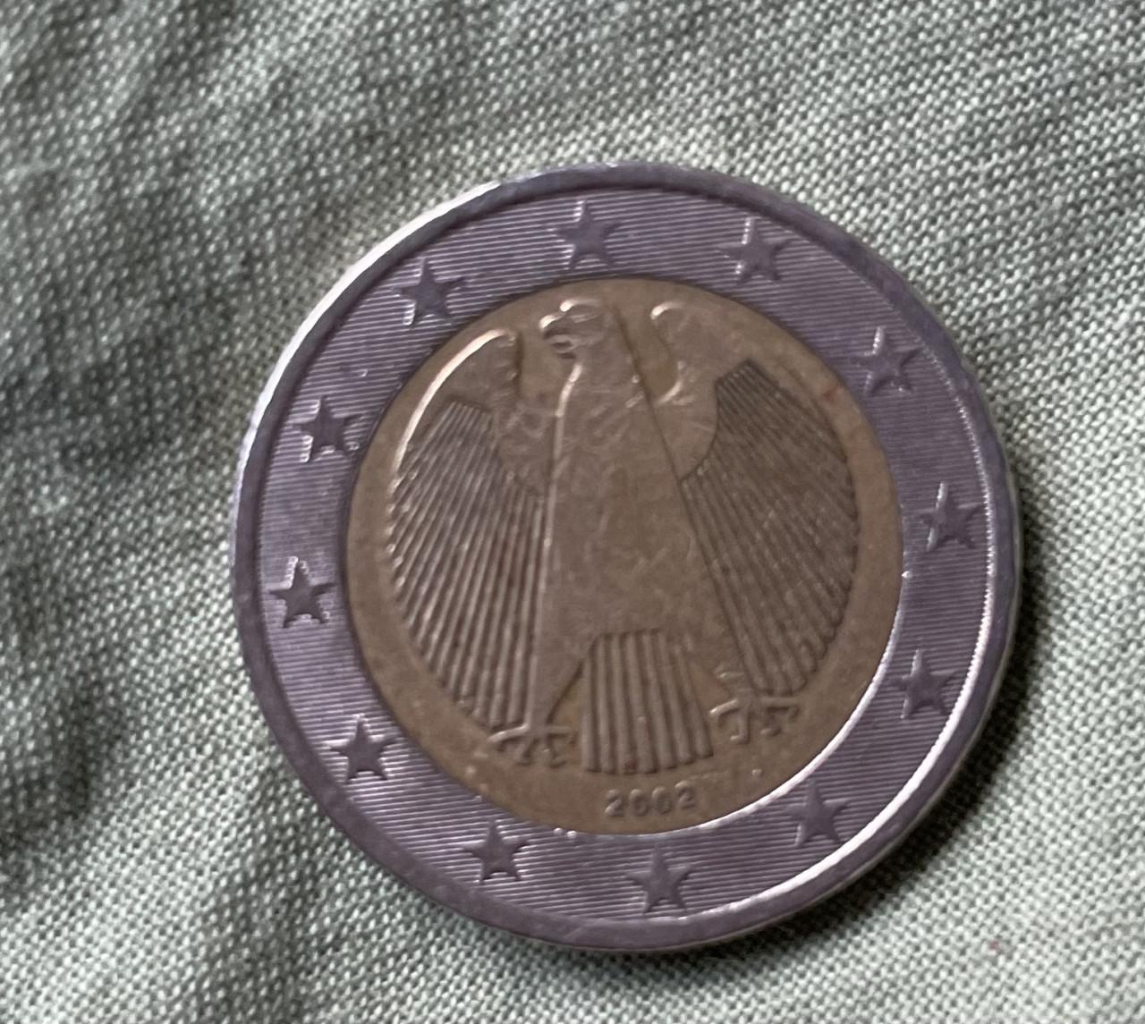 2 euromunt Duitsland Arend 2002 Zeldzame J