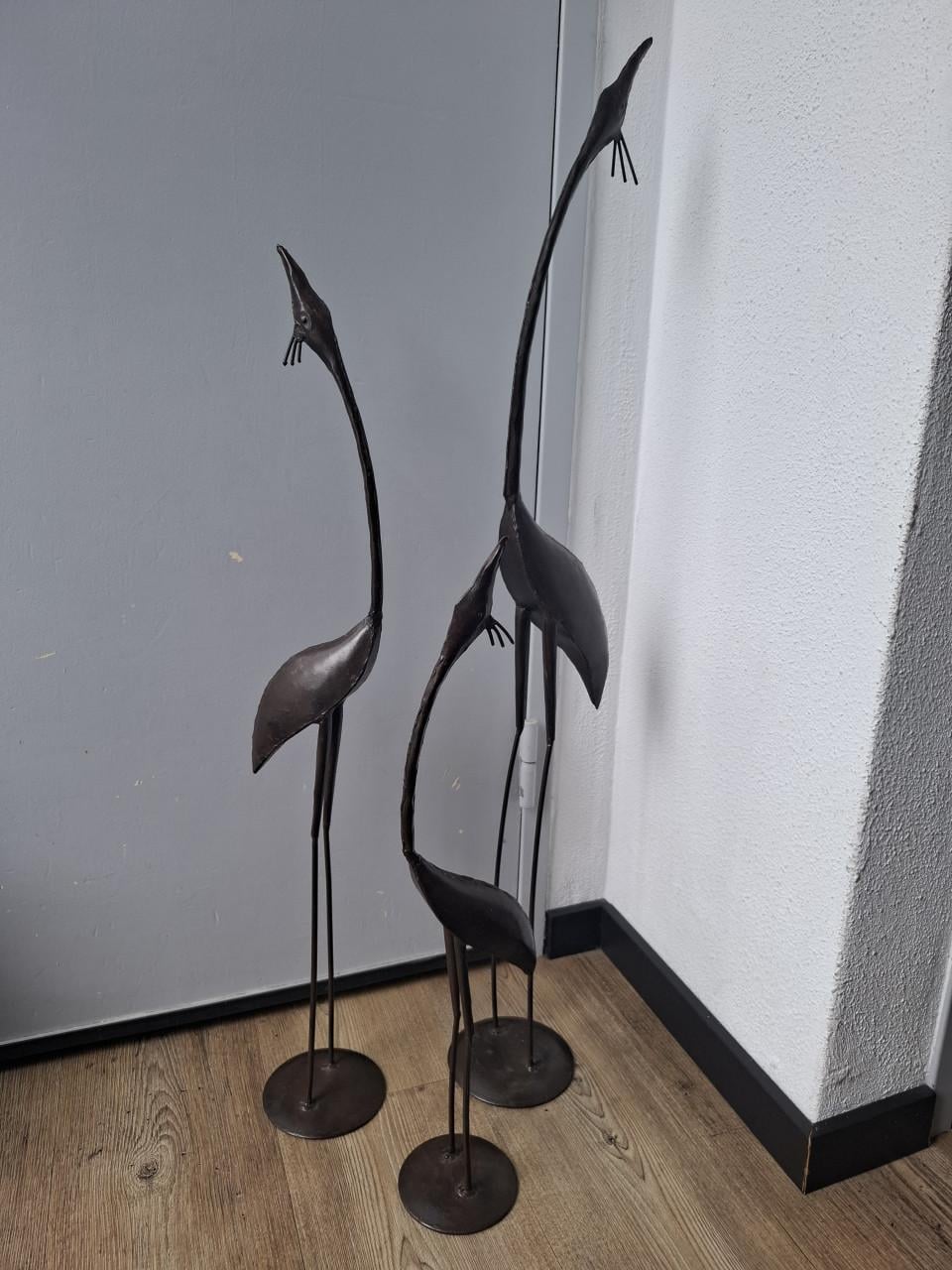 Set 3 metalen kraanvogels