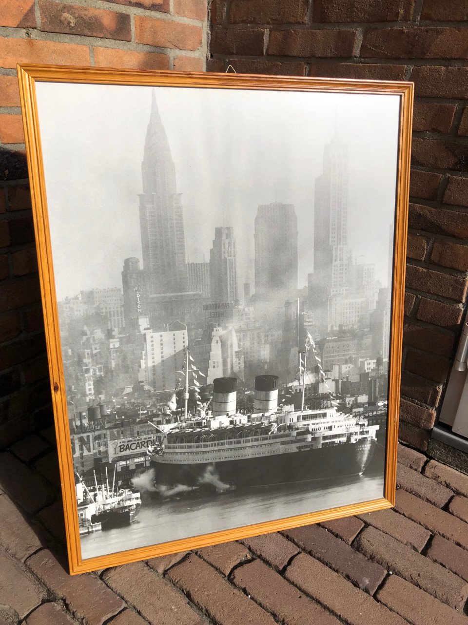 Vintage Foto New York met Schip