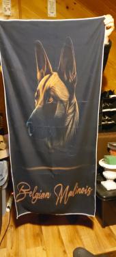 Grote badlakens met mechelaar op.7 stuks. 90 bij 190 cm