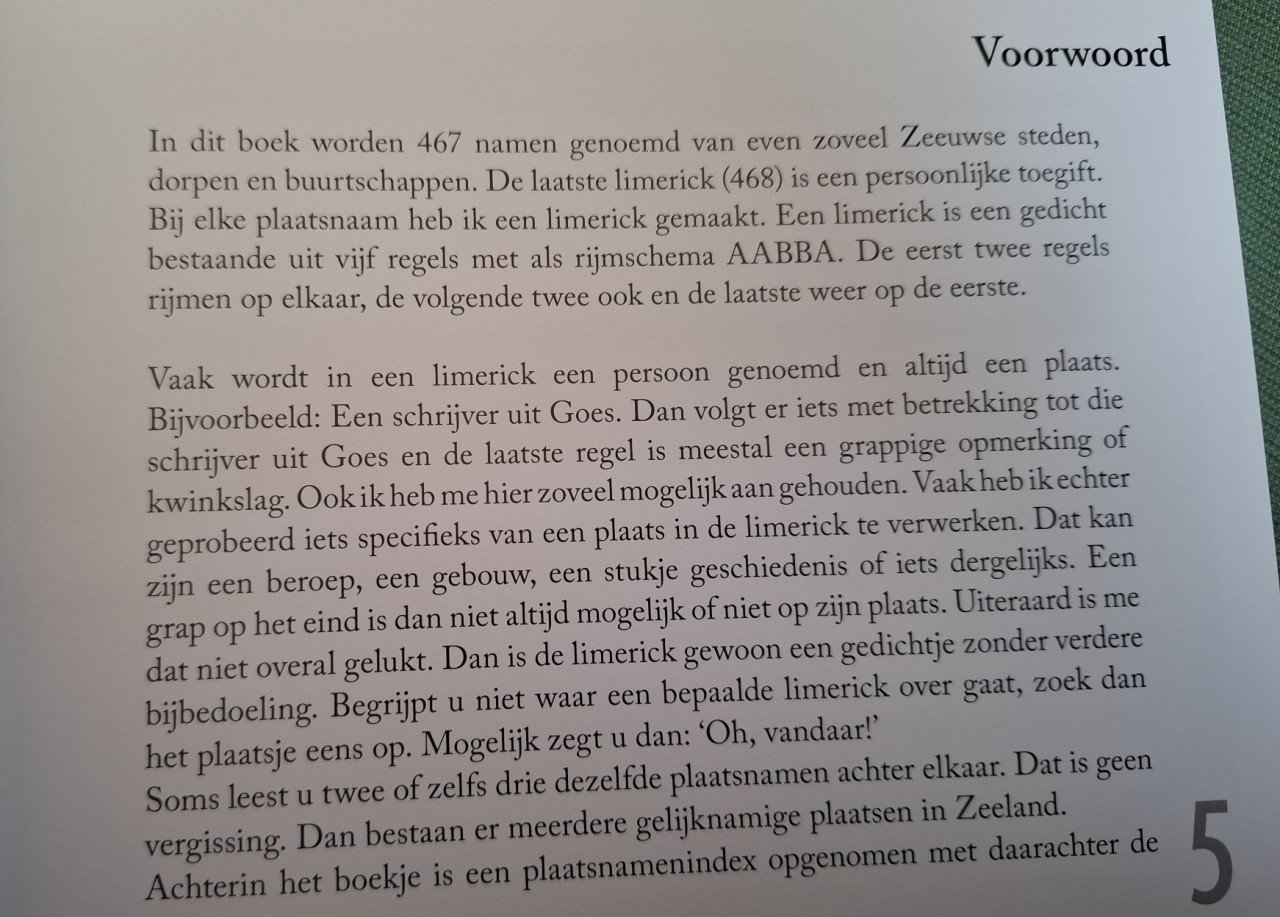 Een reis door Zeeland in 468 limericks, door Peter de Boevere