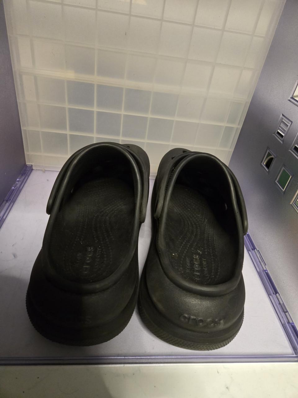 Zwarte Crocs-klompen met plateauzool, Maat 11 / 45