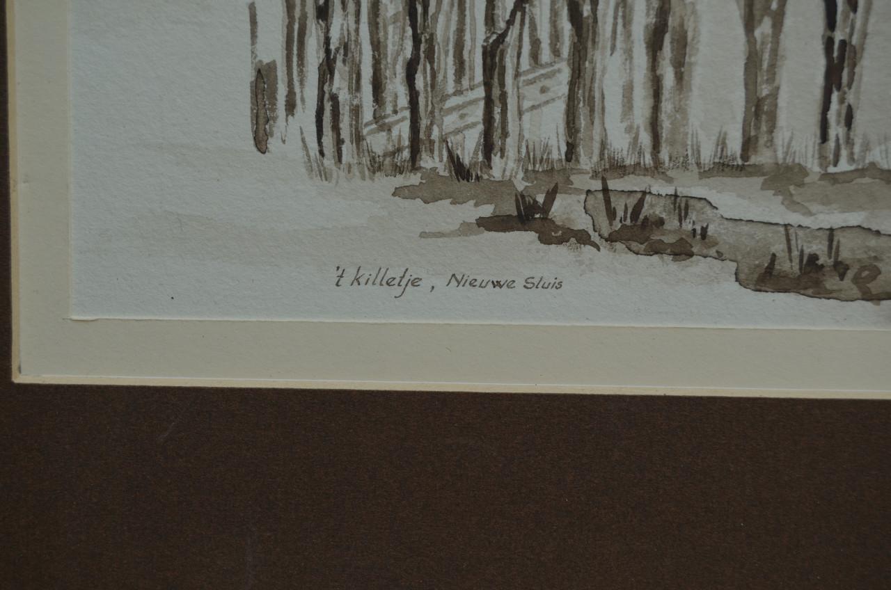 Prachtige aquarel Jaap Boekhout (1932 - 2022) Breskens