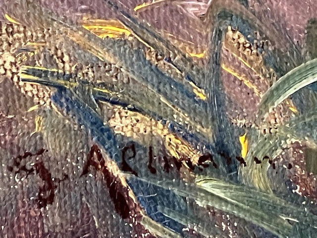SCHILDERIJ OLIEVERF OP DOEK van G. ALTMANN,  LANDSCHAP NIEUWKOOP