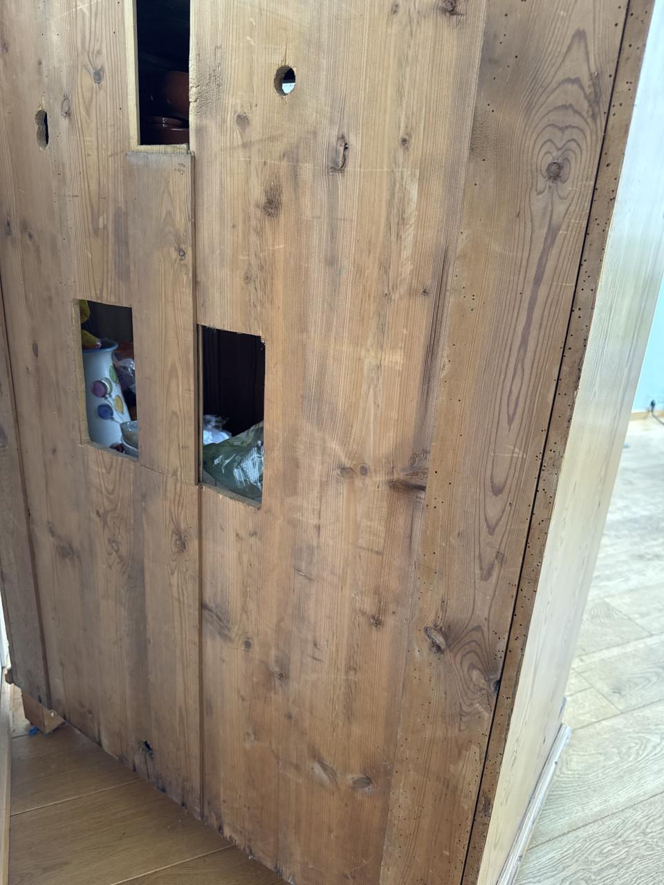 Brocante grenen meiden Kast