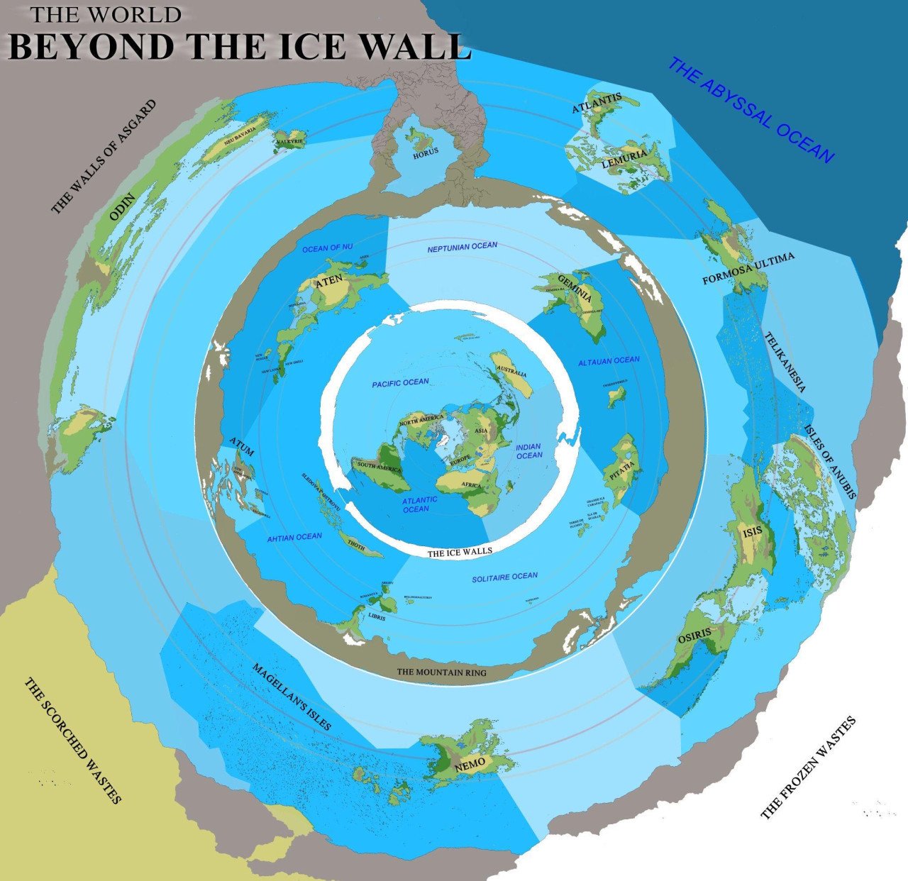 Gleason's map en andere Flat Earth posters
