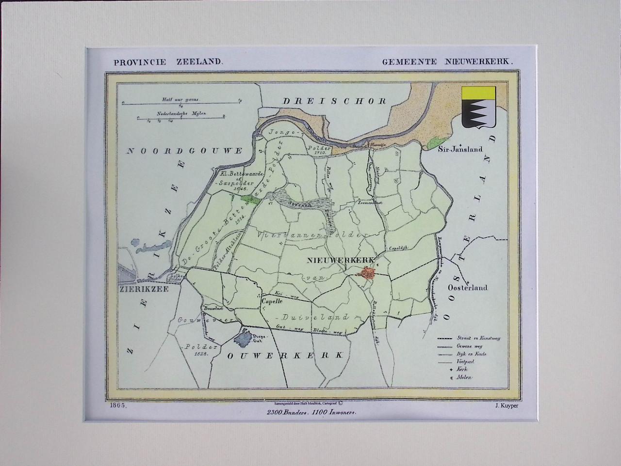 Historische Gemeentekaartjes Schouwen-Duieland van J. Kuyper
