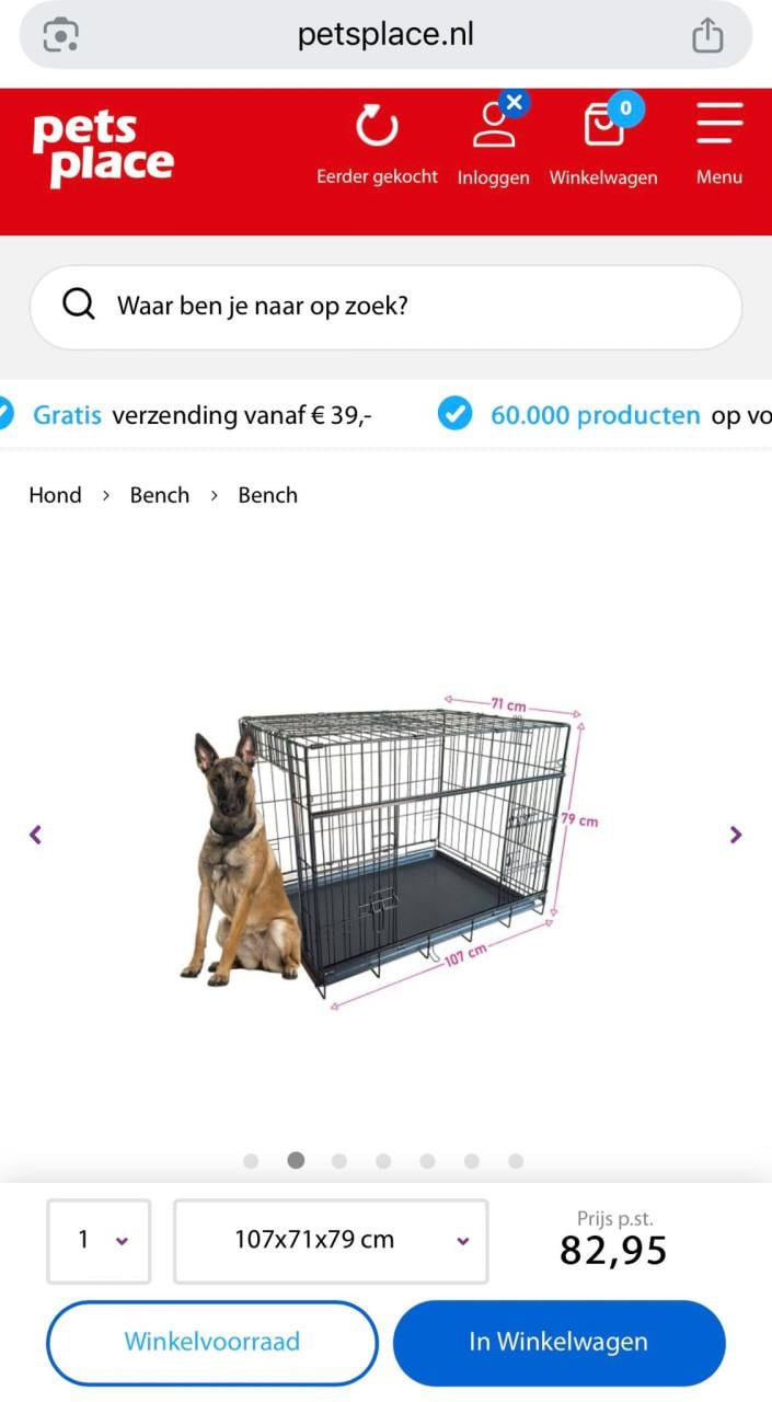 Hondenbench met bijbehorende hoes