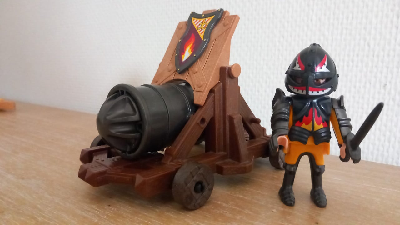 Playmobil ridder met groot kanon