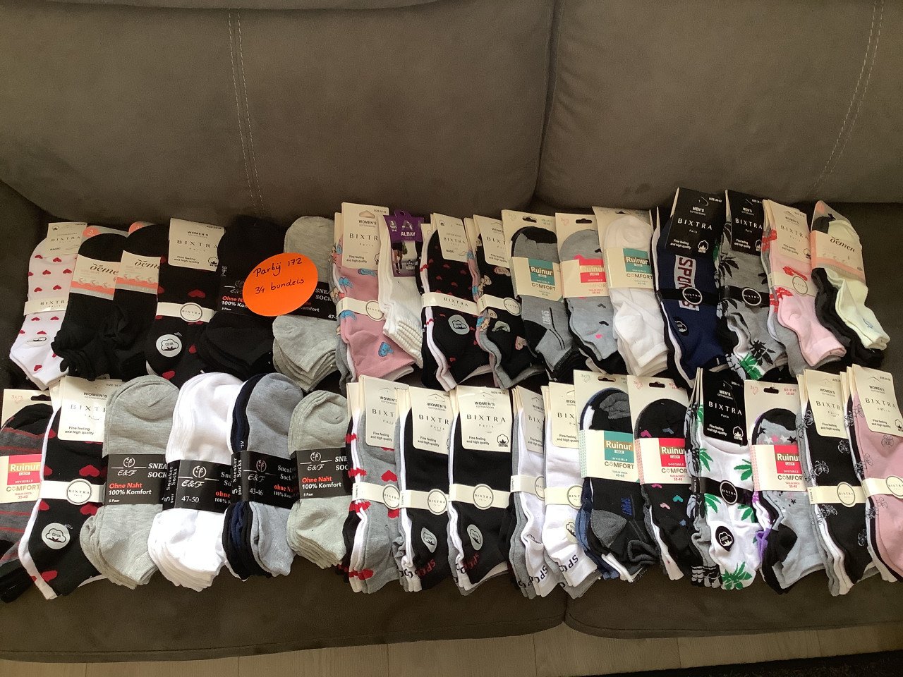 Restpartij sneaker sokken. ( partij 172)