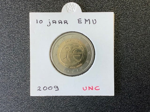Beatrix, 2 euro 2009 “10 jaar EMU 1999 – 2009” UNC.