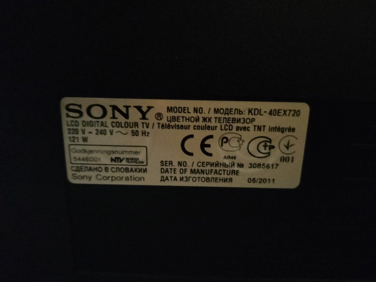 Sony Bravia 40" led-tv full HD