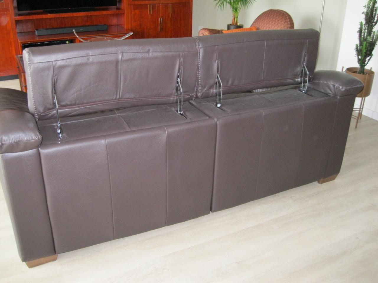 Natuzzi 2,5 elektrische leren relaxbank.