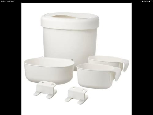 Commode Set: Opbergmandjes, Aankleedkussen, Afvalemmer etc.
