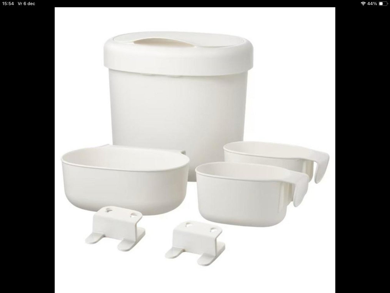 Commode Set: Opbergmandjes, Aankleedkussen, Afvalemmer etc.
