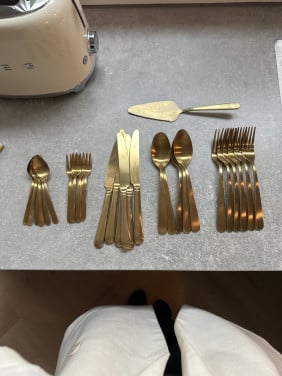 Goud bestek 6 persoons