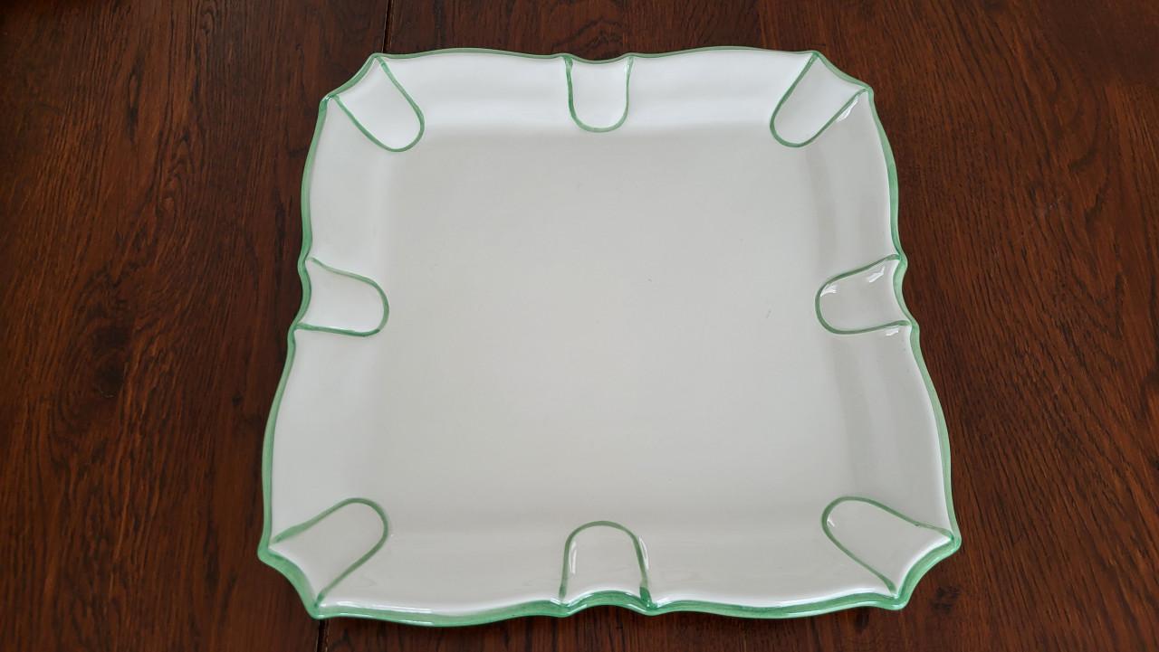 Vierkante schaal Italiaans aardewerk 27,5 cm