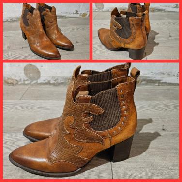 Mjus Leren Enkellaarsjes Western Maat 41