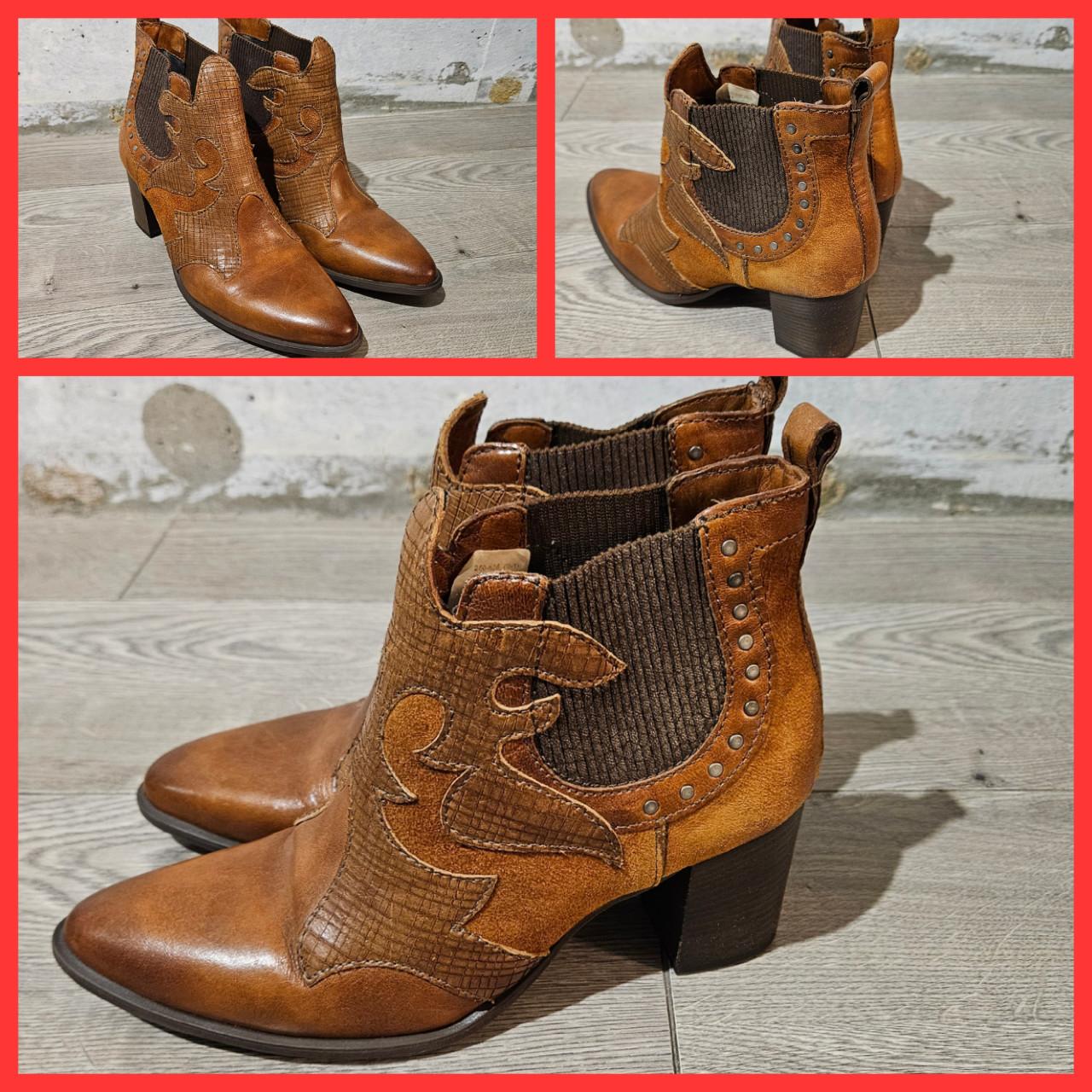 Mjus Leren Enkellaarsjes Western Maat 41