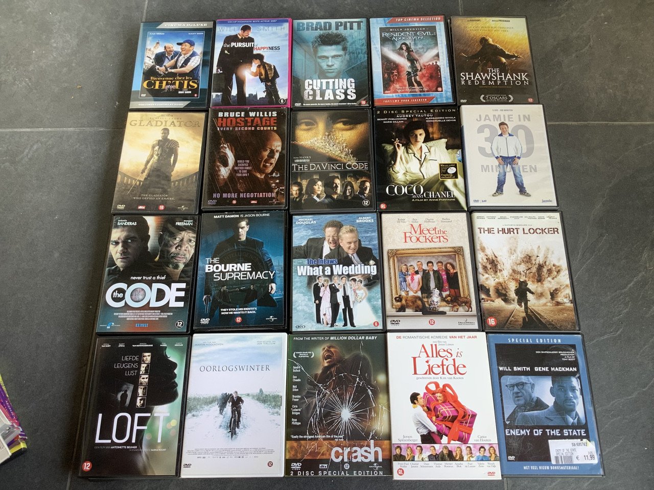 Grote partij van ca.130 films op dvd. Actie, Oorlog, Komedie, Romantiek