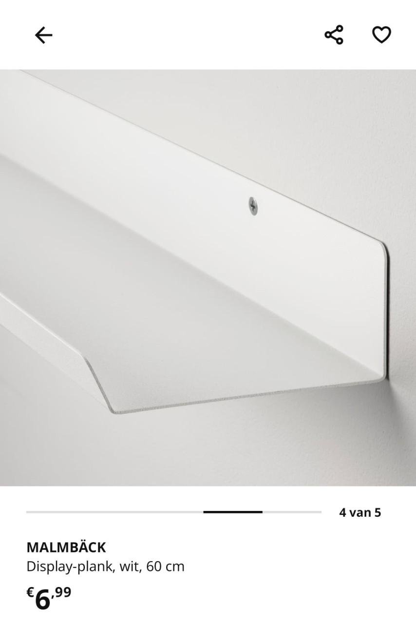 Malmback fotoplank – wit metaal