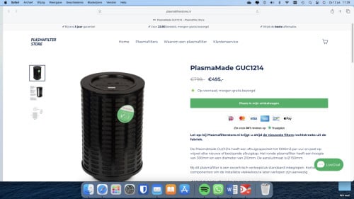 PLASMA filter voor afzuigkap
