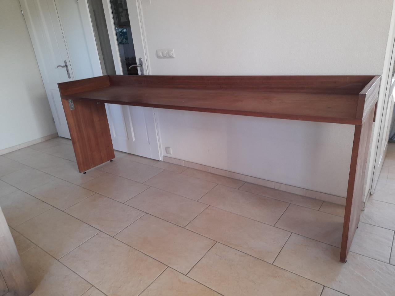 Massief hard houten Werkbank / plank  260 x 58 x 3 cm dik blad (i.g.st.)