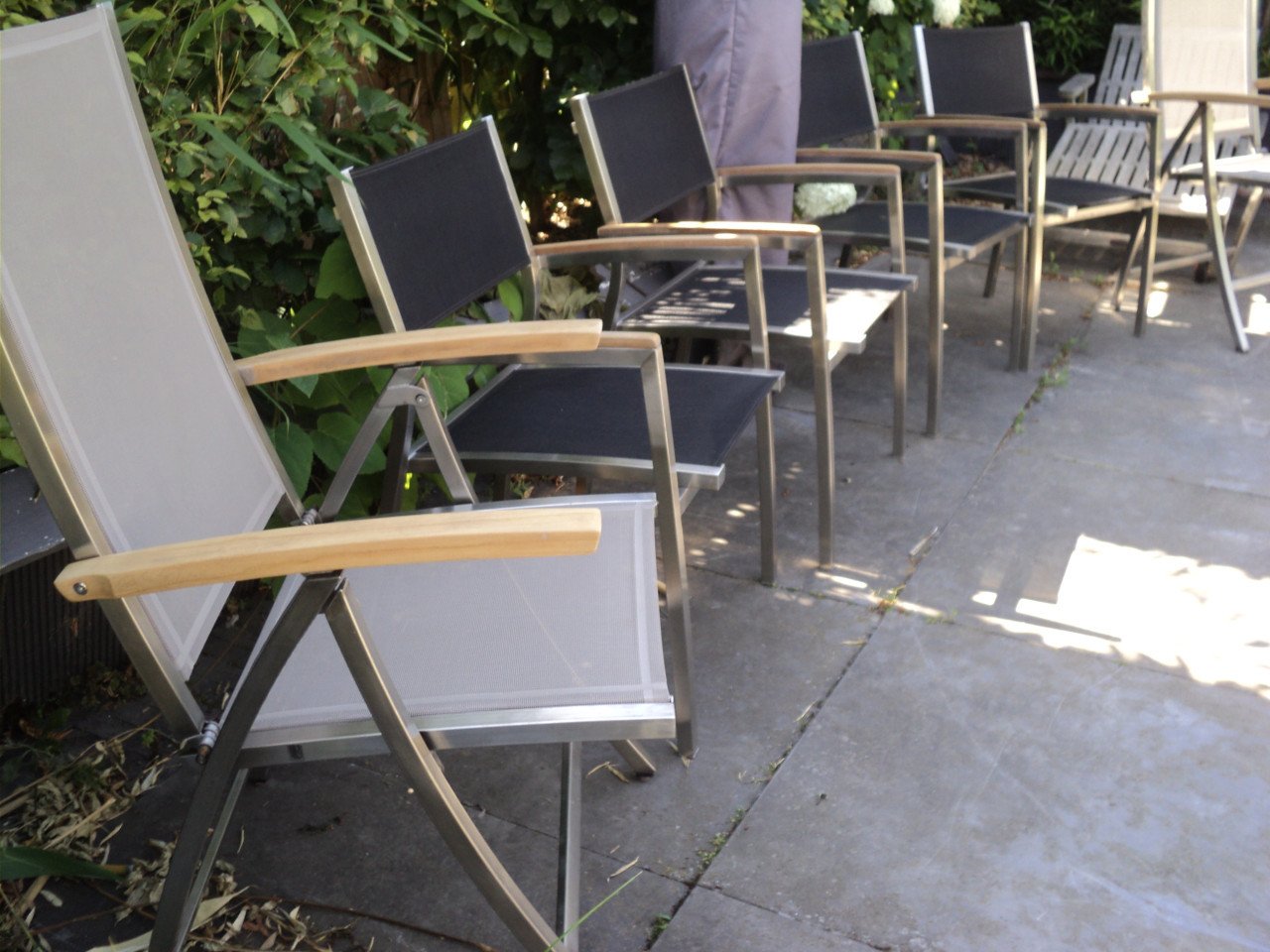 Vrijwel 6 nieuwe RVS stoelen 2 verstelbaar