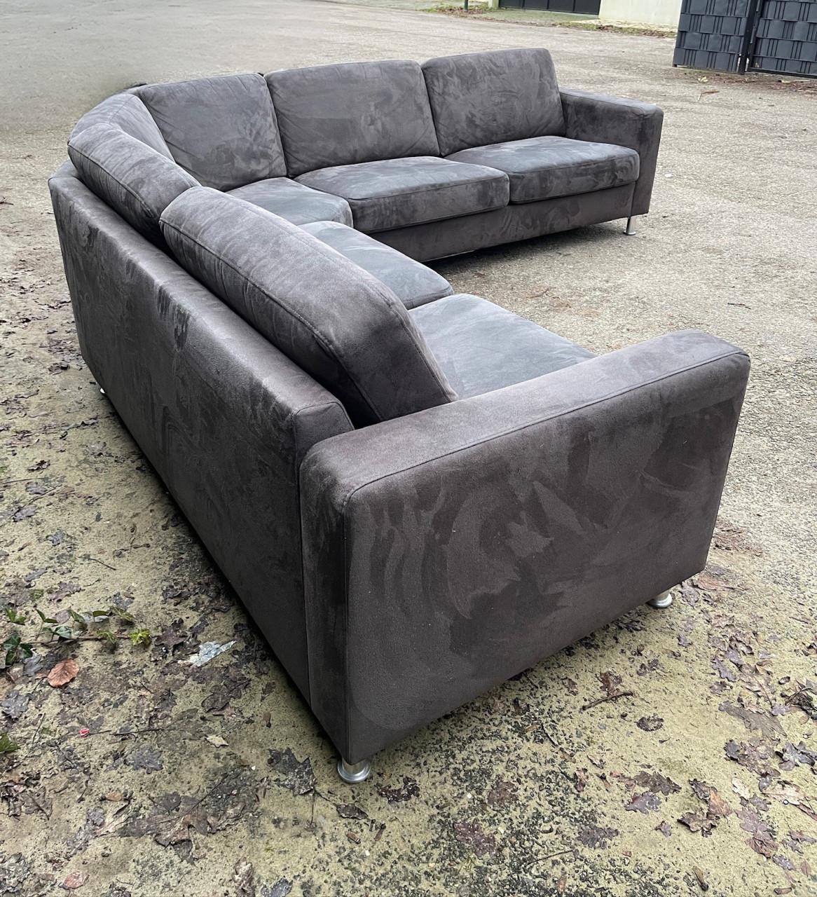 Grote Antraciet Hoekbank-Ruime Lounge Zit-Gratis Levering