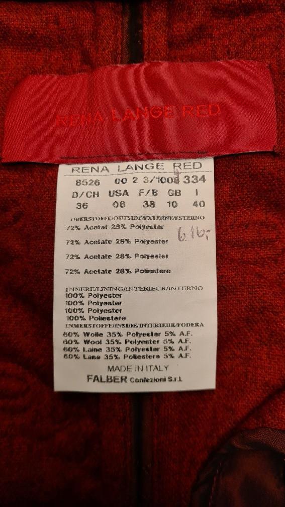 Rena Lange: Lange bordeaux jas LOVE LOVE LOVE maat 36